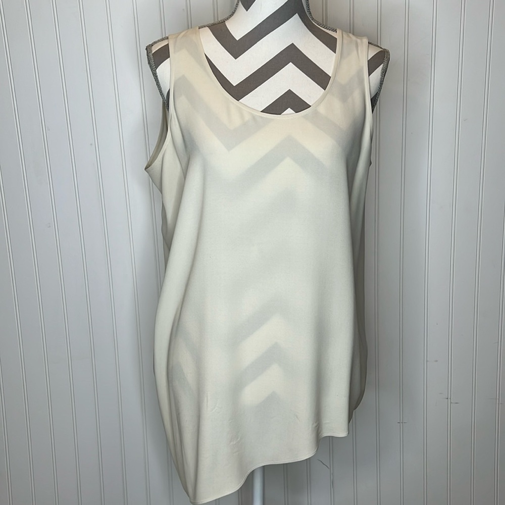 Eileen Fisher Silk Scoop Neck Hi Low Tank Size Small
